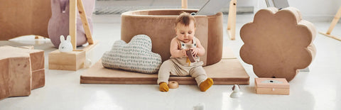 Square Design Child Playmat Suitable from Birth Available in 3 Colours 120cm - Gold - Misioo - Playoffside.com