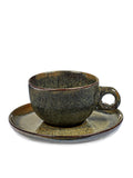 Capuccino Stoneware Cups & Saucers Available in 2 Styles - Indi Grey - Serax - Playoffside.com