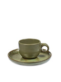 Espresso Stoneware Cups & Saucers Available in 2 Styles - Camo Green - Serax - Playoffside.com