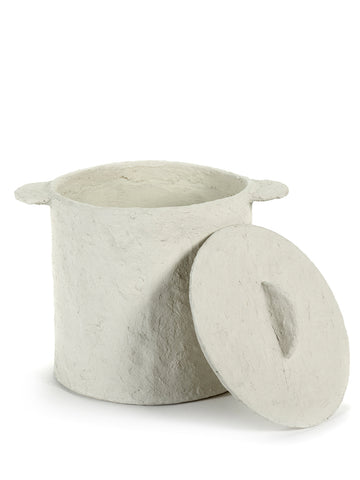 Serax - Paper Mache Pot + Lid By Marie Michielssen Available in 3 Colours - Beige - Playoffside.com