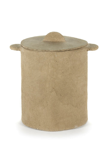 Serax - Paper Mache Pot + Lid By Marie Michielssen Available in 3 Colours - Brown - Playoffside.com