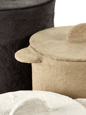 Paper Mache Pot + Lid By Marie Michielssen Available in 3 Colours - Brown - Serax - Playoffside.com