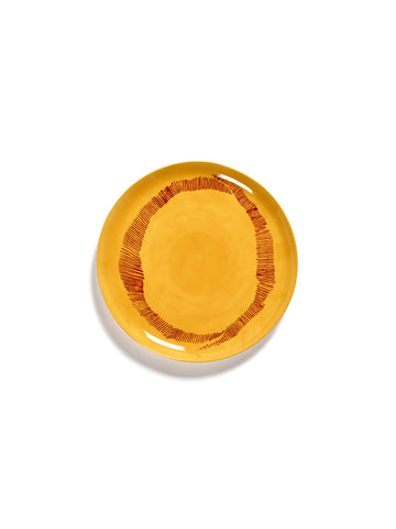 Ottolenghi Large Stoneware Plates Available in 8 Styles - Sunny Yellow Swirl Red Stripes - Serax - Playoffside.com