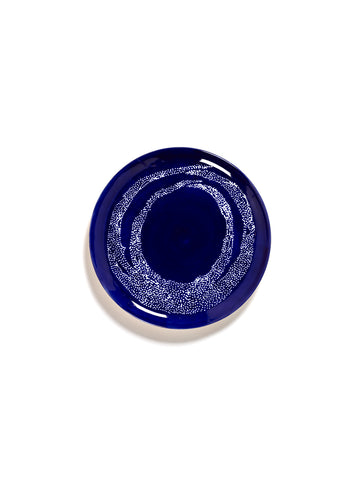 Ottolenghi Large Stoneware Plates Available in 8 Styles - Lapis Lazuli Swirl White Dots - Serax - Playoffside.com