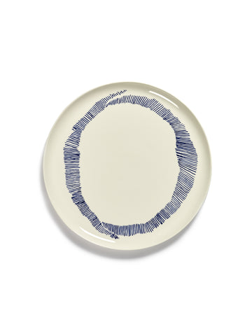 Ottolenghi Serving Plates Available in 2 Sizes & 12 Styles - White Swirl Blue Stripes/ M - Serax - Playoffside.com