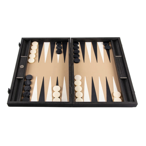 Mocha Leatherette Brown Backgammon Set