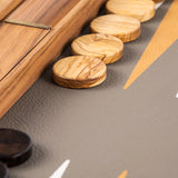 Grey Ostrich Tote Backgammon Set - Default Title - Manopoulos - Playoffside.com