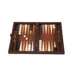 Braided Straw Dark Brown Backgammon Set (Travel Size) - Default Title - Manopoulos - Playoffside.com