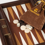 Braided Straw Dark Brown Backgammon Set (Travel Size) - Default Title - Manopoulos - Playoffside.com