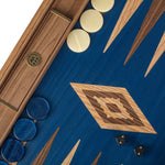 Walnut with Blue Oak Backgammon Set
