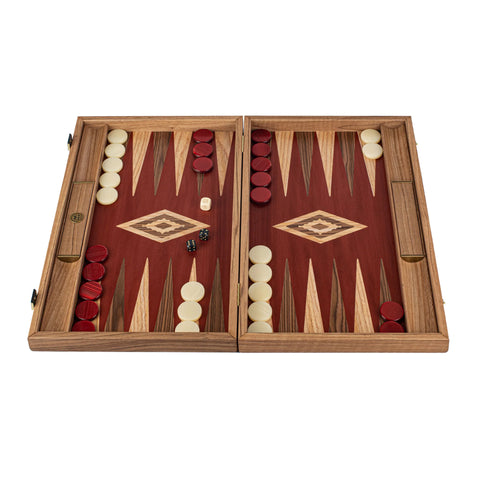 Walnut with Red Oak Backgammon Set - Default Title - Manopoulos - Playoffside.com