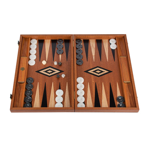 Mahogany Backgammon Set Available in 3 Sizes - Small - Manopoulos - Playoffside.com