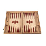 Oak & Walnut Wood Backgammon with Red Checkers - Default Title - Manopoulos - Playoffside.com