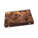 Luxury Backgammon Walnut Natural Burl with Pearl Elements - Default Title - Manopoulos - Playoffside.com