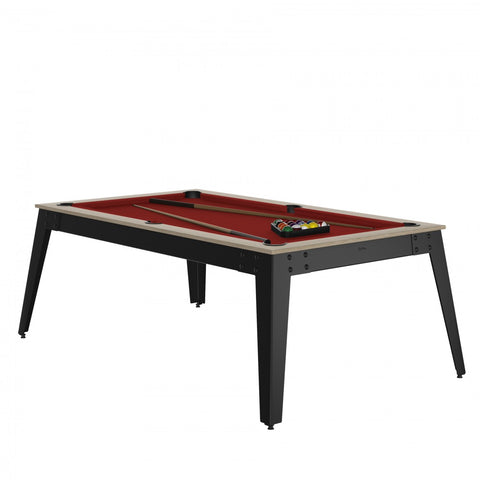 Rene Pierre - Steel Pool Table - Oslo / grey / Red Cloth / With Top - Playoffside.com