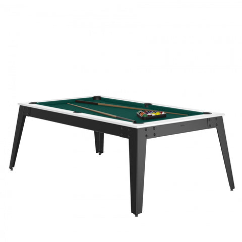 Rene Pierre - Steel Pool Table - white / grey / Green Cloth / With Top - Playoffside.com
