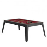 Steel Pool Table - Anthracite / grey / Red Cloth / With Top - Rene Pierre - Playoffside.com