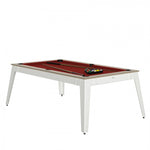 Steel Pool Table - Oslo / white / Red Cloth / With Top - Rene Pierre - Playoffside.com