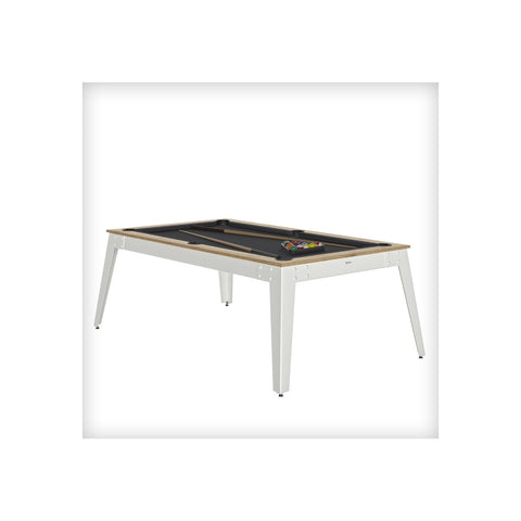 Steel Pool Table - Oslo / white / Grey Cloth / With Top - Rene Pierre - Playoffside.com