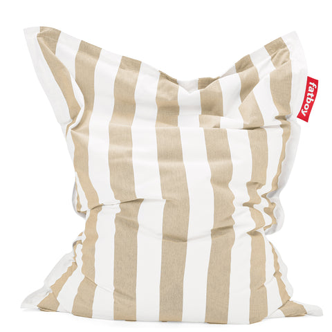 Original Outdoor Bean Bag Available in 10 Colors - Stripe Sandy Beige - Fatboy - Playoffside.com