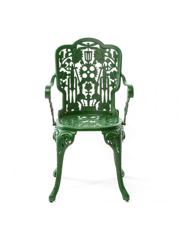 Aluminium Outdoor Victorian Design Chair with Armrests - Black - Seletti - Playoffside.com