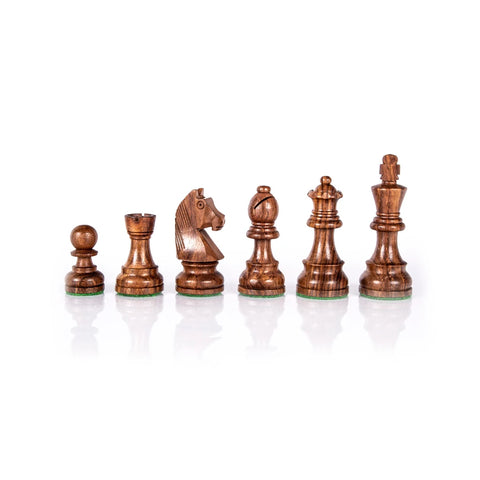 Manopoulos - Wooden Staunton Weighted Chess Pieces Available in 2 Sizes - Medium - Playoffside.com