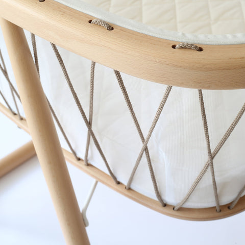 Charlie Crane - KUMI Baby Cradle with Organic Mattress Available in 3 Laces Colours - Hazelnut - Playoffside.com