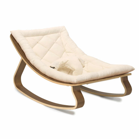 Baby Rocker LEVO Available in 5 Colors & 2 Wood Types - Organic White / Walnut - Charlie Crane - Playoffside.com