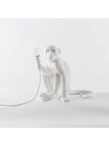 Seletti - Indoor Monkey Sitting Lamp White Color - Default Title - Playoffside.com