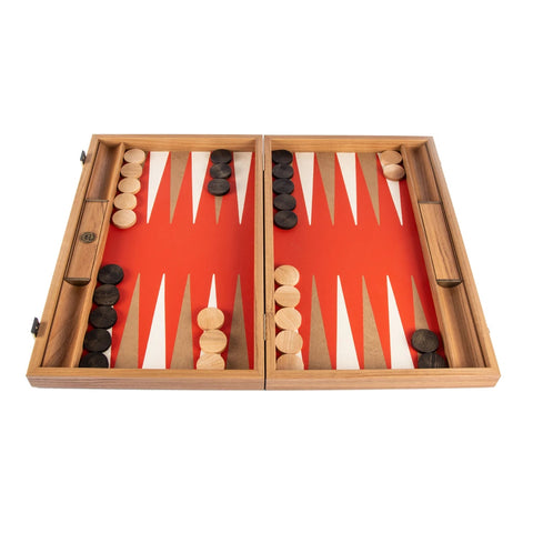 Manopoulos - Red Eco Leather Interior Backgammon - Default Title - Playoffside.com