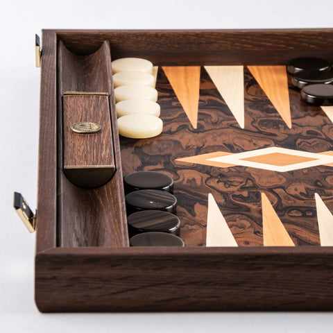 Luxury Walnut Wood Burl Backgammon - Default Title - Manopoulos - Playoffside.com