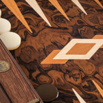 Luxury Walnut Wood Burl Backgammon - Default Title - Manopoulos - Playoffside.com