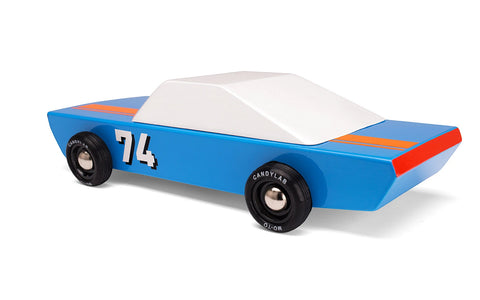 Blue 74 Wooden Racing Car - Default Title - Candylab - Playoffside.com