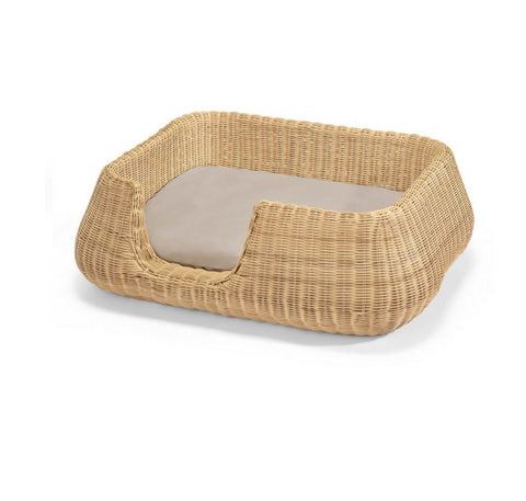 MiaCara - Wicker Design Dog Basket Mio Available in 2 colours & sizes - M / LightBrown - Playoffside.com