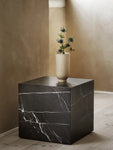 Menu - Marble Plinth Cubic Side Table Available in 3 Colours - Black - Playoffside.com
