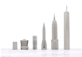New York City Metal Chess Set Available in 3 Board Styles - Italian Marble - Skyline Chess - Playoffside.com
