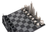 New York City Metal Chess Set Available in 3 Board Styles - B/W Wood Board - Skyline Chess - Playoffside.com