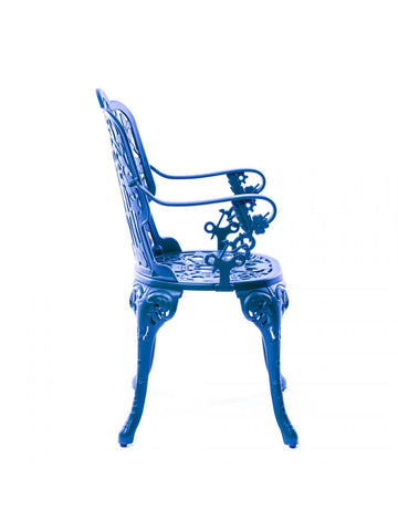 Seletti - Aluminium Outdoor Victorian Design Chair with Armrests - Black - Playoffside.com
