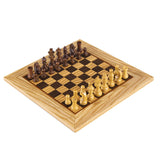 Olive Burl Luxury Chess Set 50cm Board and Staunton Chessmen 9.5cm King - Default Title - Manopoulos - Playoffside.com