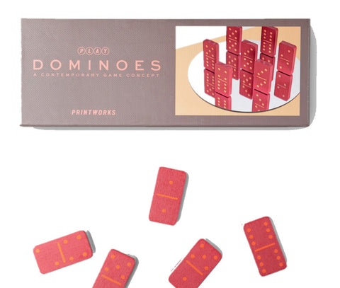 Simple Dominoes Set Made from Red Colour Wood Pieces - Default Title - PrintWorksMarket - Playoffside.com