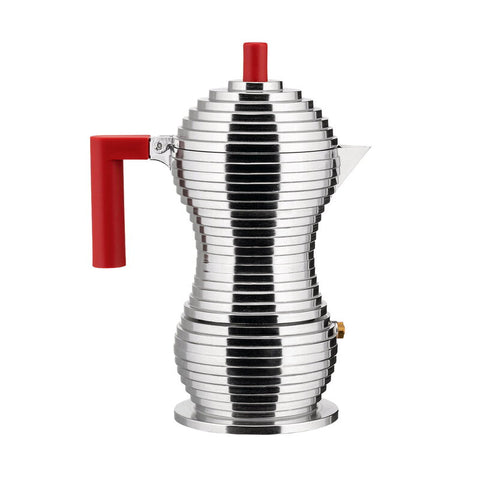 Pulcina Espresso Coffee Maker From Alessi - 3 cups / Red - Alessi - Playoffside.com