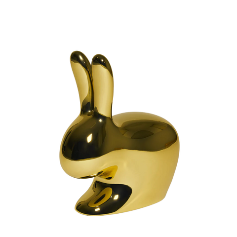 Iconic Qeeboo Rabbit Chair Available in 3 Colors - Gold Metal Finish - Qeeboo - Playoffside.com