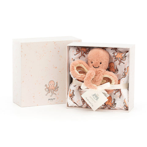 Baby Gift Set Octopus Teddybear & Muslin Suitable from Birth - Default Title - Jellycat - Playoffside.com