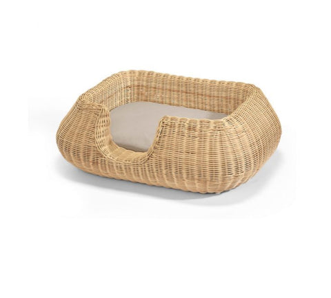MiaCara - Wicker Design Dog Basket Mio Available in 2 colours & sizes - S / LightBrown - Playoffside.com