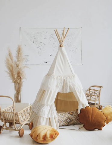 Kids Indoor/Outdoor Teepee Tent Available in 6 Colors - Boho - Kidkii - Playoffside.com