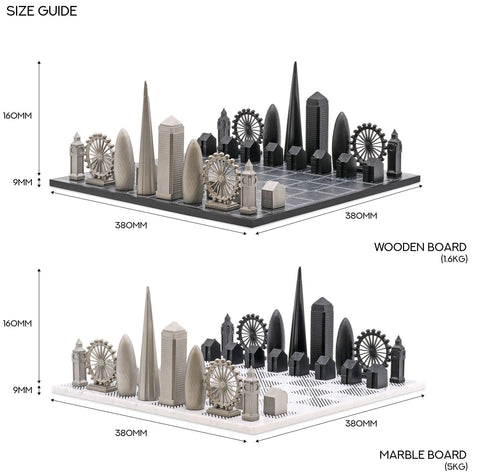 Skyline Chess - London Stainless Steel Chess Set Available in 3 Board Styles - Italian Marble - Playoffside.com