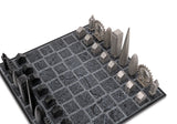 London Stainless Steel Chess Set Available in 3 Board Styles - City Map - Skyline Chess - Playoffside.com
