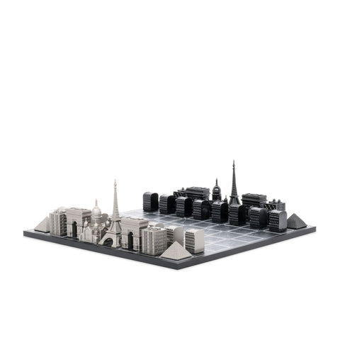 Skyline Chess - Paris Stainless Steel Chess Set Available in 3 Board Styles - Italian Carrara Marble - Playoffside.com