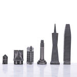 San Francisco Metal Chess Set Available in 3 Board Styles - Italian Carrara Marble - Skyline Chess - Playoffside.com