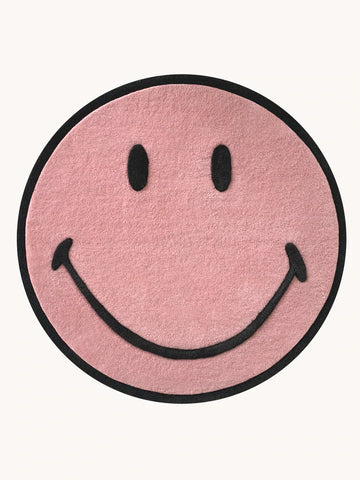 Maison Deux - Smiley Round Area Rug Available in 2 Colours & 3 Sizes - Pink / ø100 cm - Playoffside.com